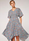 Floral Smock Dress, Blue, large