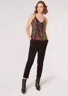 Sequin Camisole Top , Black, large
