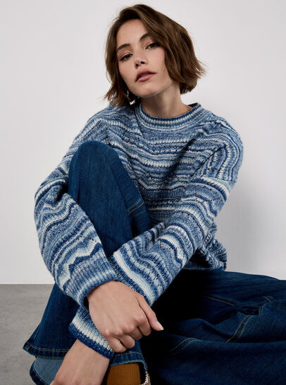 Pointelle Knit Stripe Jumper