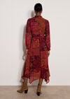 Patchwork Paisley Chiffon Maxi Dress, Burgundy, large