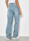 Emily Contrast Seam Straight Leg Jeans, Blue, large