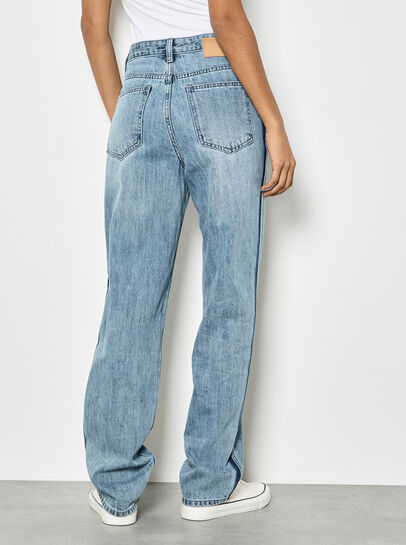 Emily Contrast Seam Straight Leg Jeans