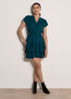 Geo Print Ruffle Mini Dress, Teal, large