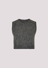 Cropped Waffle Knitted Vest Top, Grey, large