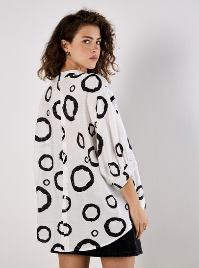Abstract Circles Oversized Blouse