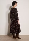 Floral Midi Dress, Black, large