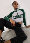 Cropped London Zip Jumper, Green, large