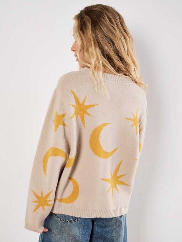 Constellation Soft Knit Jumper, Stone, large