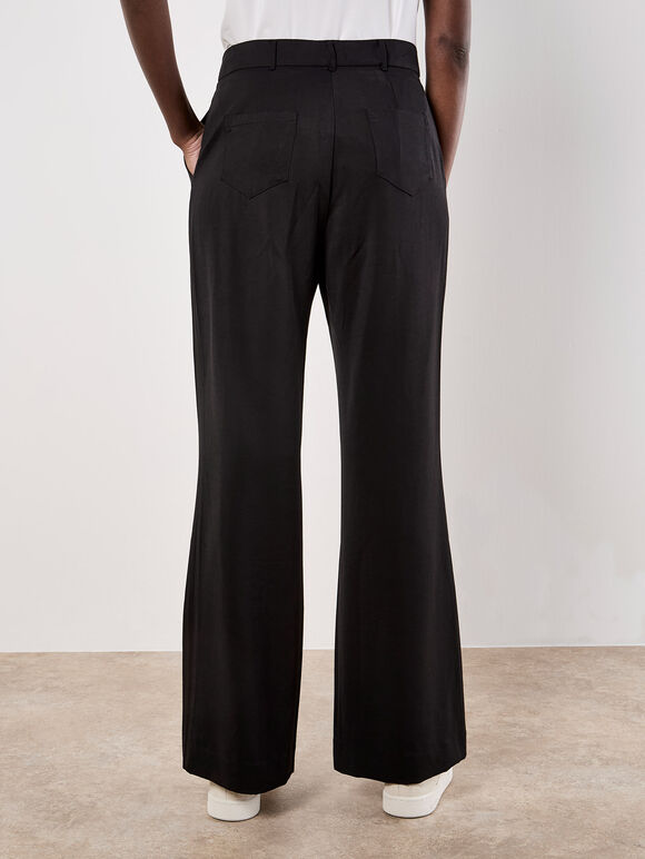 Tailored Flare Trousers, Black, large