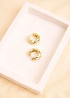 24K Gold Plated Twisted Hoop Earrings, Gold, large
