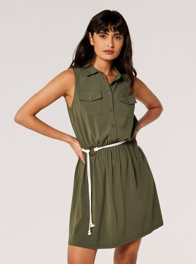 Sleeveless Shirt Mini Dress