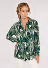 Marble Print Plisse Shirt, Green, large