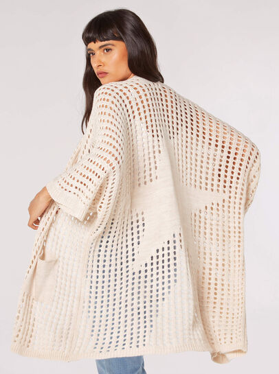 Star Motif Open Knit Cardigan