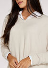 Waffle Oversized Top, Stone, large