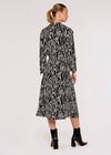 Zebra Print Shirt Dress, Cream, large