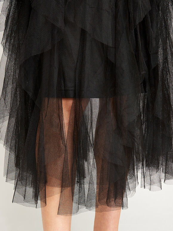 Layered Tutu Fairy Skirt, Black, large