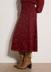 Chiffon Paisley A-Line Midaxi Skirt, Burgundy, large