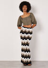 Colourful Waves Crochet Maxi Skirt, Khaki, large