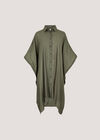 Oversized Textured Kaftan, Khaki, large