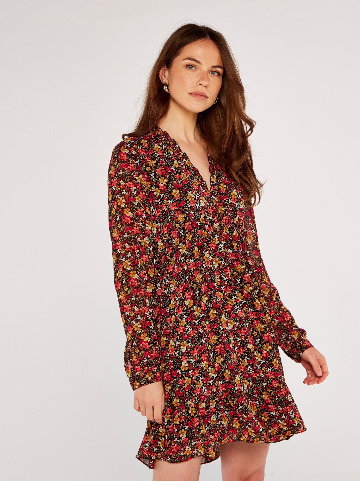 Apricot store ditsy dress