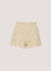 Crochet Circle Cotton Mini Shorts, Stone, large