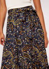 Paisley Tiered Midi Skirt, Navy, large