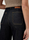 Aiko Dark Wash Barrel Jeans, Blue, large