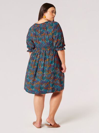 Curve Ditsy Daisy Milkmaid Mini Dress