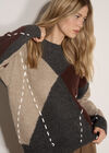 Argyle Diamond Colour Block Jumper, Dark Grey/Charcoal, large