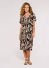 Marble Print Midi Dress, Black, large