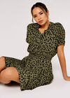Cheetah Print Mini Dress, Khaki, large