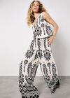 Floral Border Trousers, Stone, large