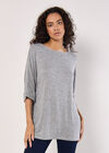 Soft Touch Batwing Top, Silver, large