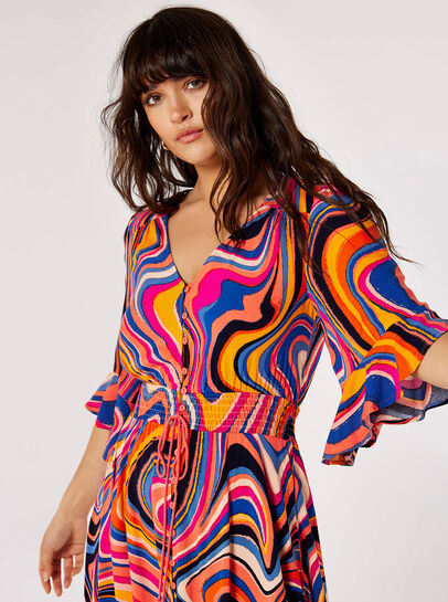 Retro Swirl Maxi Dress