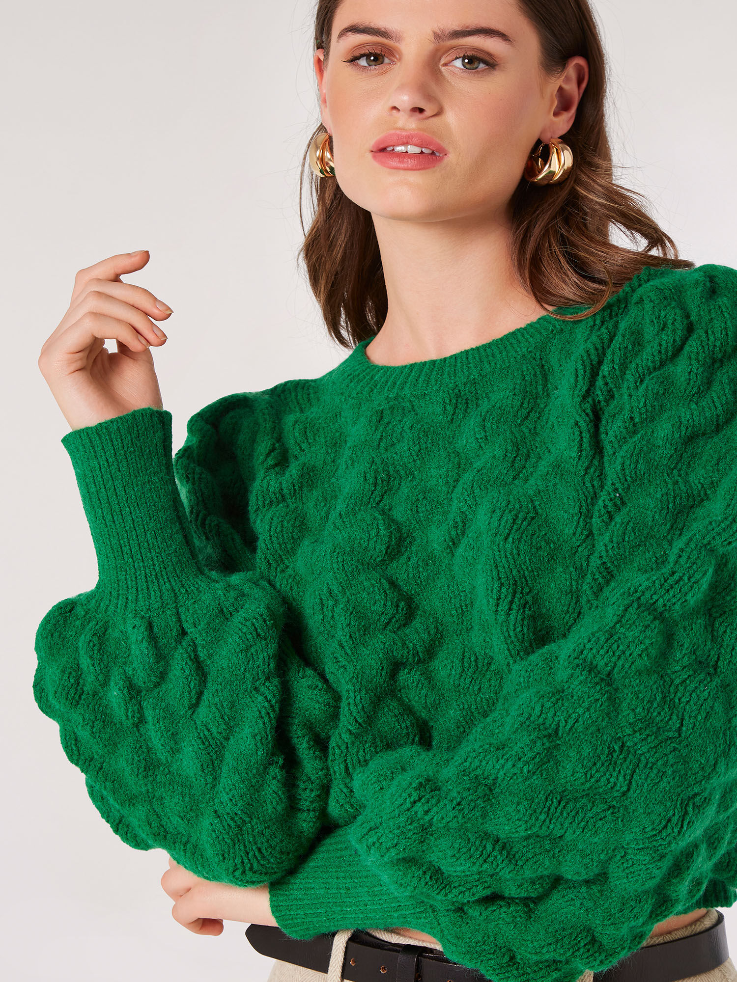 Bubble knit sweater deals