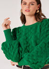Pull en tricot à bulles, vert, grand