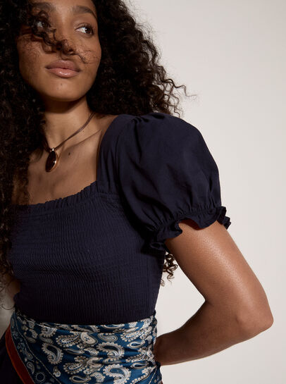 Cotton Tiered Milkmaid Midi Dress