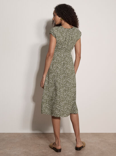 Brush Spot Milkmaid Midi Dress