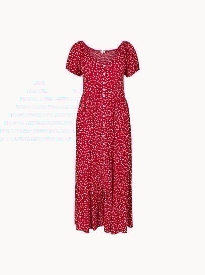 Mini Heart Print Midi Dress