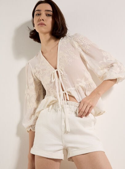 Denim Turn Up Shorts