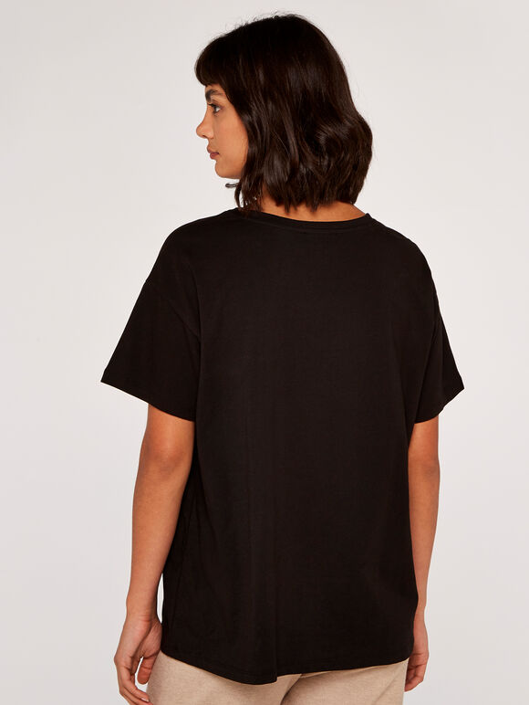 Iridescent Hearts Tshirt, Black, large