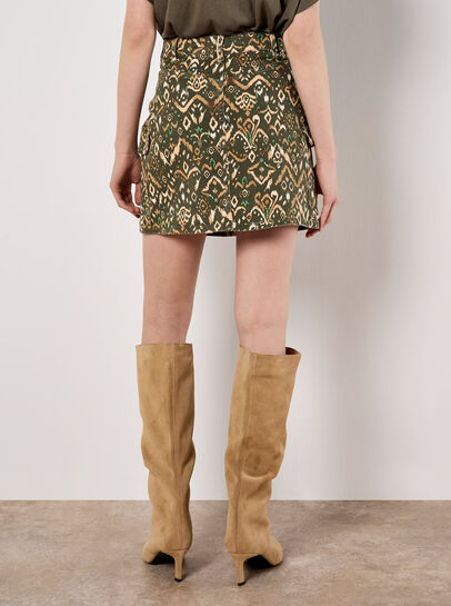 Ikat Denim Mini Skirt
