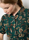 Sarasa Floral Shirt Midi Dress, Green, large