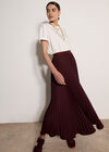 Ruffle Hem Pleated Maxi Skirt, Plum, large