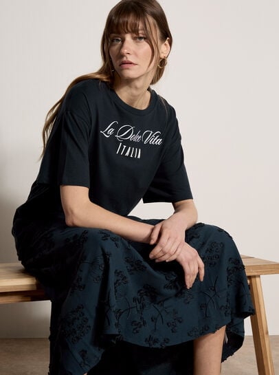 La Dolce Vita Embroidered T-Shirt