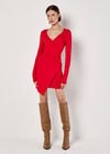 Wrap Bodycon Mini Dress, Red, large
