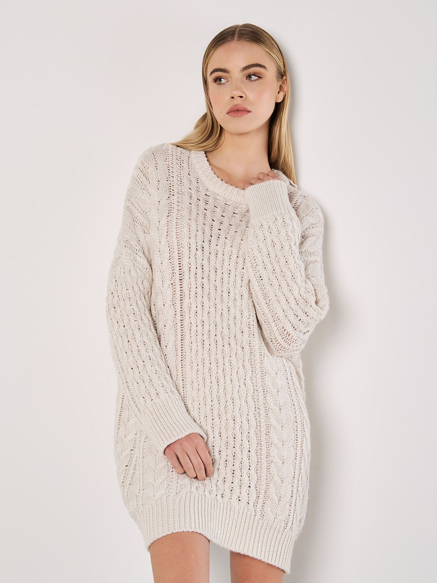 Pull robe grosse maille shop