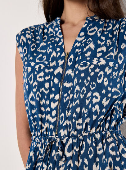 Animal Print Cotton Midi Dress