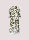 Zebra Oversized Shirt Mini Dress, Khaki, large