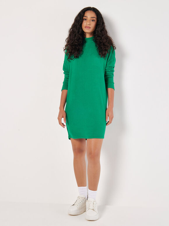 Soft Touch Cocoon Mini Dress, Green, large